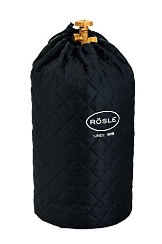 RÖSLE Abdeckhaube für Gasflasche mit 5 kg Füllgewicht, Hochwertige Schutzhülle aus 100% Polyester, mit praktischem Klettverschluss und Zugband, Schwarz von RÖSLE