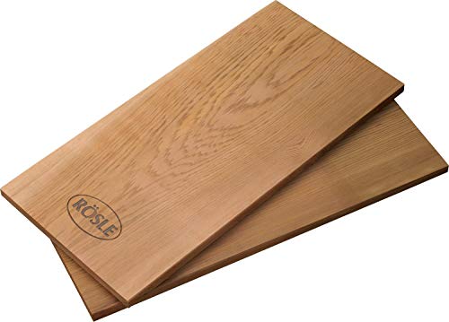 RÖSLE Aromaplanke Erle 2-tlg., Hochwertige Erlenholzplanken für Holzaroma im Grillgut, mehrfach verwendbar, Naturprodukt, 30 x 15 cm von RÖSLE