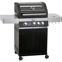 RÖSLE Gasgrill "BBQ-Station VIDERO, 25519", G3 Schwarz, 3 Haupt- und 1 Seitenbrenner, beleuchtete Drehknöpfe von Rösle