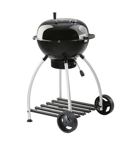 RÖSLE Holzkohle-Kugelgrill No.1 Sport F50, Hochwertiger Kohlegrill mit einstellbarer Luftzufuhr, Deckelscharnier, Deckelthermometer, stabiler Ablage, extra großer Grillfläche und Grillraum von RÖSLE