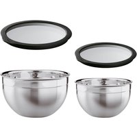 RÖSLE Schüssel 2 Stk. aus Edelstahl 18/10 mit Deckel aus Glas, Ø 20/24 cm, spülmaschinengeeignet von Rösle