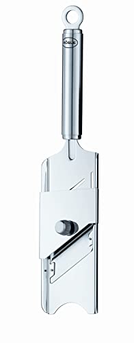 RÖSLE Gourmethobel Hochwertiger Hobel für Trüffel, feine Pilze, Parmesan / Radieschen, hauchdünne Scheiben, stufenlos verstellbar, Edelstahl 18/10, Rundgriff mit Aufhängeöse inkl. Restehalter, Silber RÖSLE Gourmethobel Hochwertiger Hobel für Trüffel, feine Pilze, Parmesan / Radieschen, hauchdünne Scheiben, stufenlos verstellbar, Edelstahl 18/10, Rundgriff mit Aufhängeöse inkl. Restehalter, Silber von RÖSLE