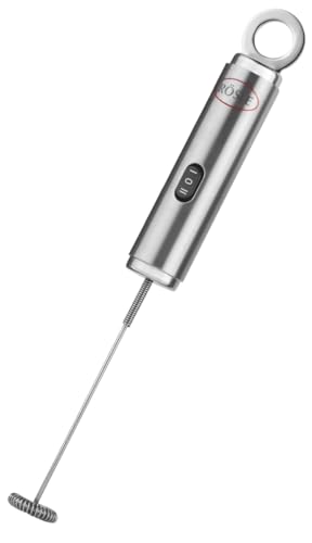 RÖSLE Multischäumer, Hochwertiger elektrischer Aufschäumer für Milchschaum und Vinaigrettes, mit 2 Geschwindigkeitsstufen, Edelstahl 18/10, Silberfarben / Schwarz von RÖSLE