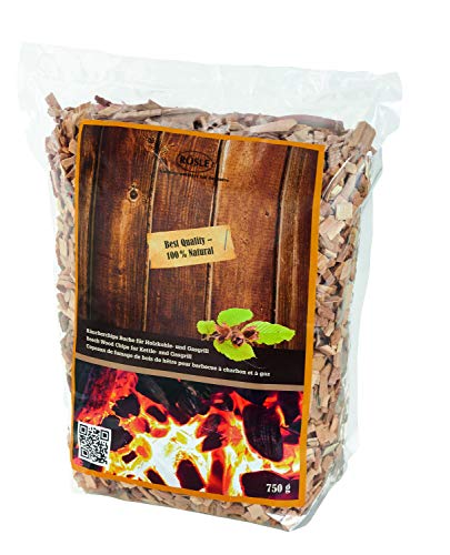 RÖSLE Räucherchips Buche, 750 g, für Räucherbox auf Smoker, Holzkohle- und Gasgrills, rauchaktiv, naturbelassenes Holz, Braun von RÖSLE
