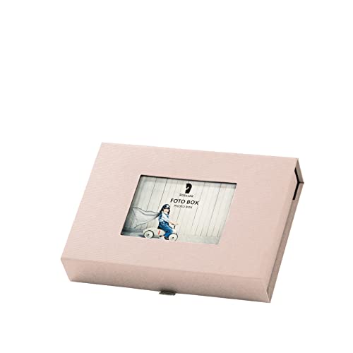 Rössler Fotobox Aufbewahrungsbox | Foto Aufbewahrung für 13x18cm Fotos | Foto Organizer Box | Storage Boxes | Foto Aufbewahrungsbox mit Deckel | Maße: 203x45x147mm | 1 Stück | Farbe: Rosa | Powder von Rössler Papier