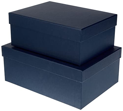 Rössler Papier 13491453900 - S.O.H.O. Boxline 2er Kartonage, rechteckig, Navy von Rössler