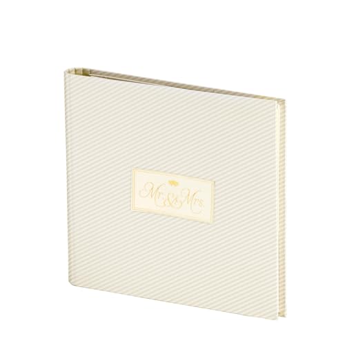 Rössler Papier 18777191206 - Foto-/Gästebuch Simply Love, Stripes, „Mr.& Mrs“, 60 offwhite Seiten, 230 x 220 mm, Hochzeit, 1 Stück von Rössler Papier