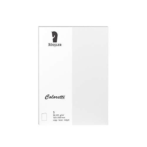 Rössler 220719509 - Coloretti Karten, 220 g/m², DIN B6 hd, weiß, 5 Stück von Rössler