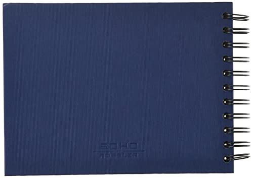 Rössler Papier 1329452900 - S.O.H.O. Wire-O Fotoalbum 195 x 145 mm, 40 schwarze Seiten, Navy, 1 Stück von Rössler Papier