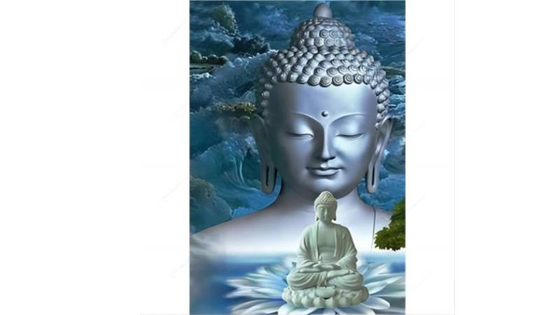 Rötting Design Malen nach Zahlen BASTELIDEE 5d Diamond Painting Set Motiv Buddha Wandbild von Rötting Design