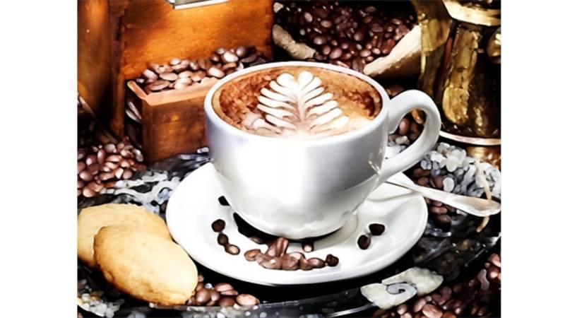 Rötting Design Malen nach Zahlen BASTELIDEE 5d Diamond Painting Set Motiv Kaffeetasse Wandbild (Komplett-Set), Diamond Painting Vollbild, Lieferung enthält alle Utensilien von Rötting Design