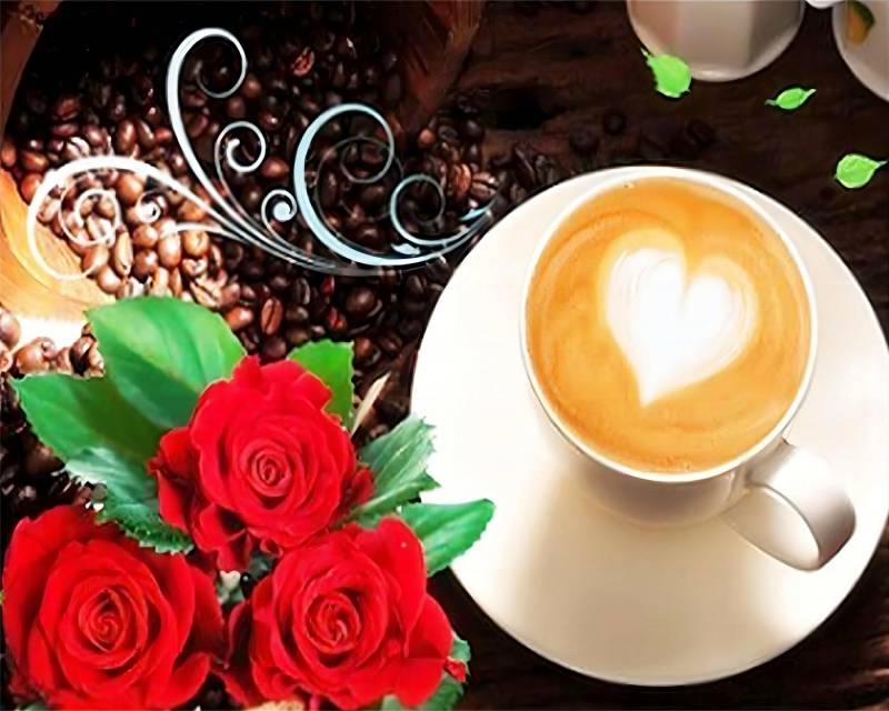 Rötting Design Malen nach Zahlen BASTELIDEE 5d Diamond Painting Set Motiv Kaffeetasse mit Herz von Rötting Design