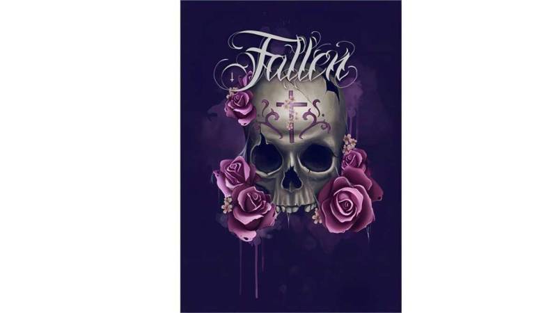 Rötting Design Malen nach Zahlen BASTELIDEE 5d Diamond Painting Set Motiv Totenkopf in Rosen von Rötting Design