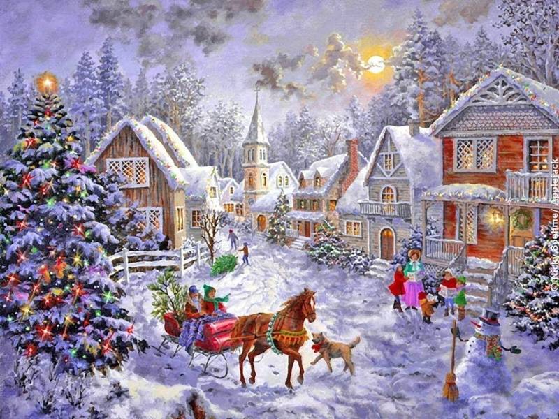 Rötting Design Malen nach Zahlen BASTELIDEE 5d Diamond Painting Set Motiv Weihnachtenslandschaft (Komplett-Set), Diamond Painting Vollbild, Lieferung enthält alle Utensilien von Rötting Design