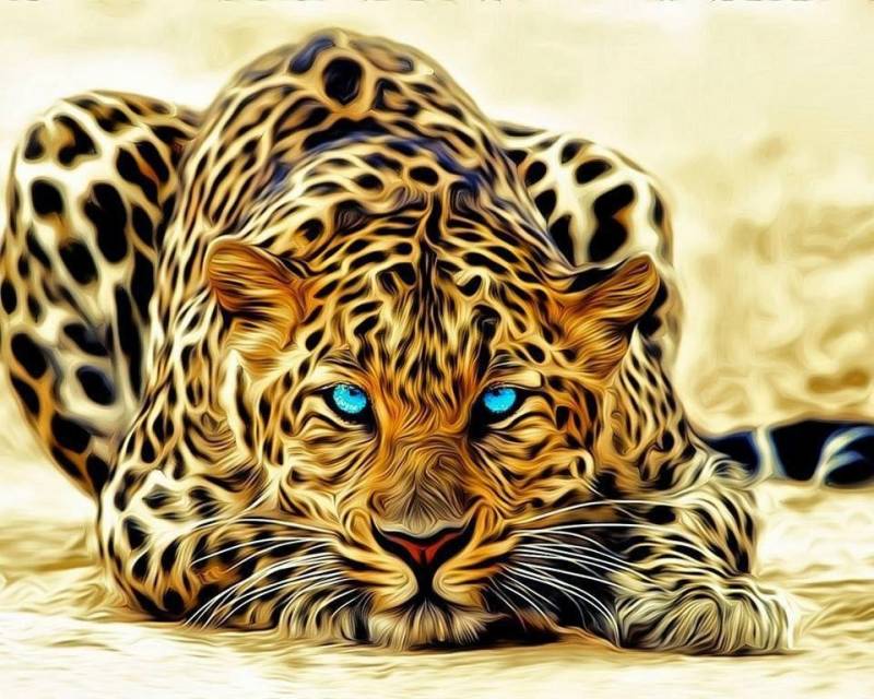 Rötting Design Malen nach Zahlen BASTELIDEE 5d Diamond Painting Set Motiv imposanter Leopard (Komplett-Set), Diamond Painting Vollbild, Lieferung enthält alle Utensilien von Rötting Design
