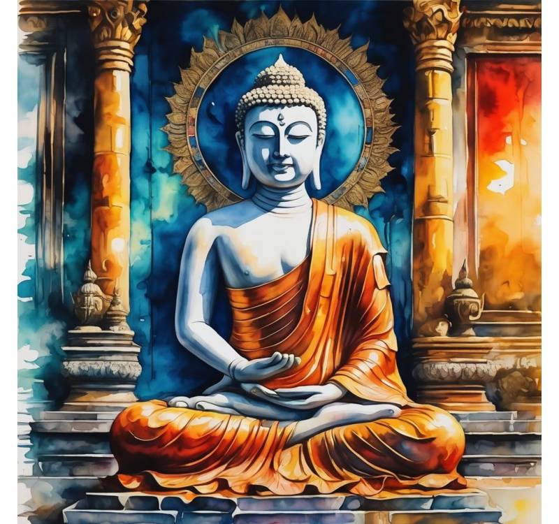 Rötting Design Malen nach Zahlen BASTELIDEE 5d Diamond Painting Set Motiv meditierender Buddha (Komplett-Set), Diamond Painting Vollbild, Lieferung enthält alle Utensilien von Rötting Design