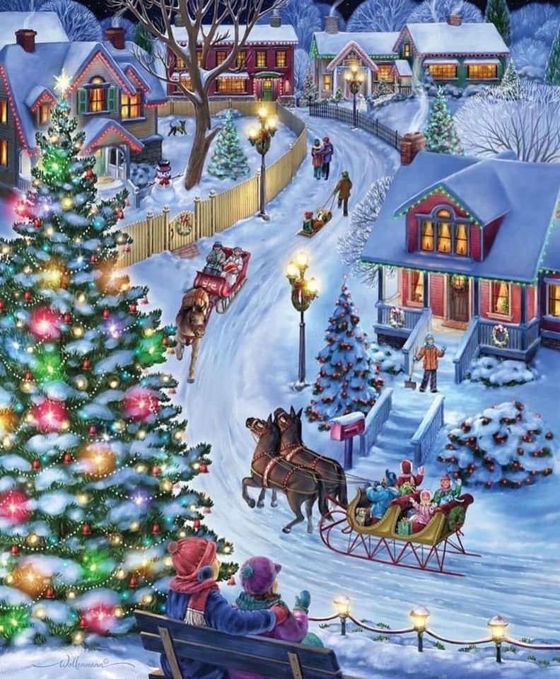 Rötting Design Malen nach Zahlen BASTELIDEE 5d Diamond Painting Set Weihnachtsbaum in Winterlandschaft (1-St) von Rötting Design