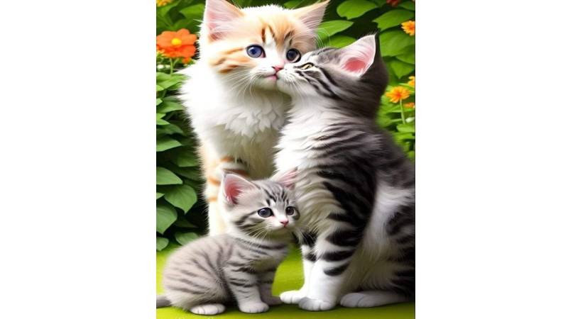 Rötting Design Malen nach Zahlen BASTELIDEEN 5d Diamond Painting Set Motiv verspielte Katzen von Rötting Design