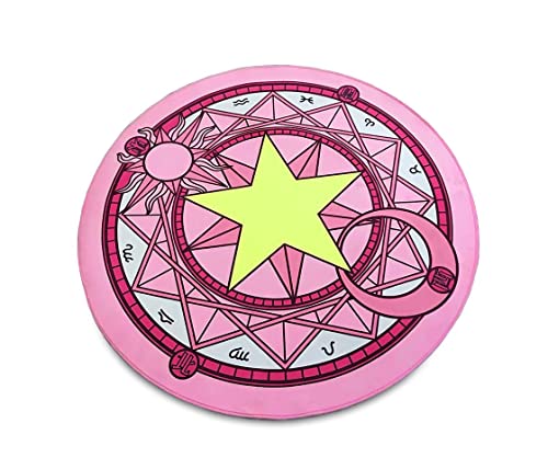 Roffatide Anime Cardcaptor Sakura Runder Teppich für Mädchen Deckenteppich Fußmatten Rosa Magic Circle Teppich 100x100 cm von Roffatide