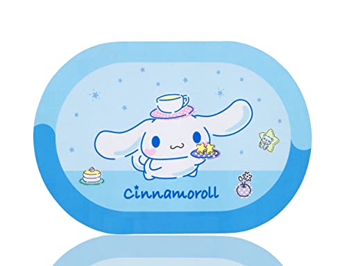 Roffatide Anime Cinnamoroll rutschfeste Gummi-Tür-Badezimmermatte Ovaler Teppich Blaue Füße Decke Teppich Fußmatten Heimteppich 40 * 60cm von Roffatide