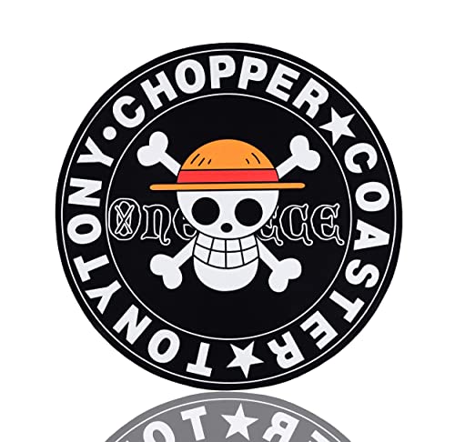 Roffatide Anime One Piece Runder Teppich Straw Hat Crew Deckenteppich Fußmatten Schwarzer Teppich für Zuhause 100x100 cm von Roffatide