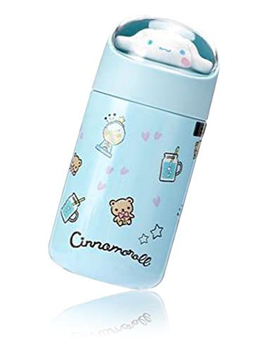 Roffatide Anime niedlich Edelstahl Vakuum Thermoskanne Wasserflasche Becher für Mädchen Frauen heiß & kalt für Stunden isolierte Flasche Geschenk für Geburtstag Weihnachten blau von Roffatide