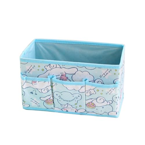 Roffatide Cinnamoroll Zusammenklappbare Aufbewahrungsbox Nylon Lagerkästen Makeup Organizer Schreibtisch Caddy Faltbarer Ablagekorb für Büro und Zuhause A von Roffatide