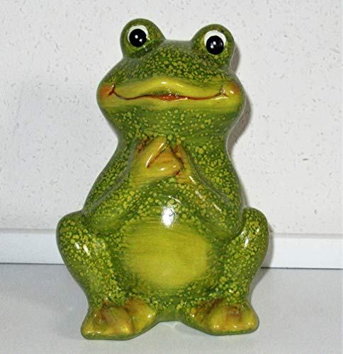 Rofu Dekofigur/Frosch/Froschfigur/Dekofigur/Keramik/Gartenfigur von Rofu