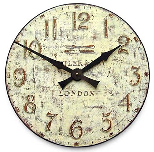 Roger Lascelles Uhr, Holz, Creme, 36 x 5 x 36 cm von Lascelles London