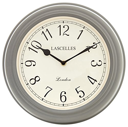 Roger Lascelles Uhr, Metall, grau, 32 x 5 x 32 cm von Lascelles London