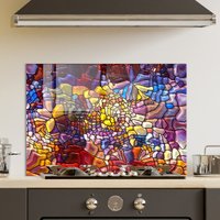 Gehärtetes Glas Herd Backsplash Panel, Rückabdeckung, Küchendekor, Top Cover, Küche Tile, Hacken Und Nudelbrett von RoggmardHomeArt