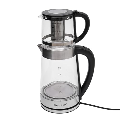 1800-W-Wasserkocher, Glas-Teekanne, 2,5-Liter-Wasserkocher Mit GroßEm FassungsvermöGen, Isolierte Teekanne, Mit Teesieb, Geeignet FüR Die Zubereitung Von Losem Tee Oder Teebeuteln. von Rogowsen