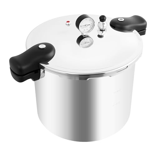 22-Liter-Schnellkochtopf, Schnellkochtopf aus Schwerem Aluminium, Kochgeschirr mit Digitalem Manometer, nur für Gas-, Ceran- und Elektroherde Geeignet von Rogowsen