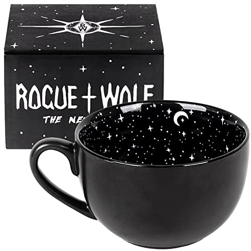 Midnight Coffee Große Tasse in Geschenkbox Nette Becher für Frauen Goth Dekor Einzigartige Halloween Hexe Geschenke Neuheit Teetasse - 17.6oz 500ml Porzellan von Rogue + Wolf