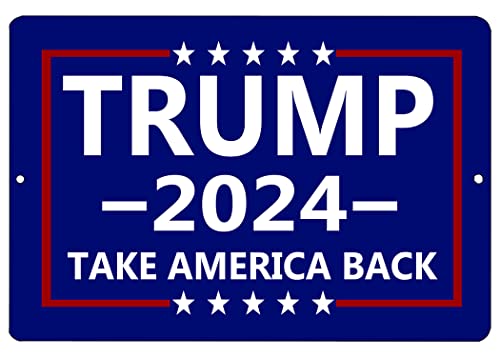 Donald Trump 2024 Metall-Blechschild Wanddekoration Männerhöhle Bar Take America Back (blau) von Rogue River Tactical