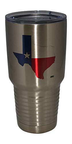 Große Tasse mit Texas-Flagge, 850 ml, Edelstahl, Reisebecher mit Deckel, vakuumisoliert, heiß oder kalt von Rogue River Tactical