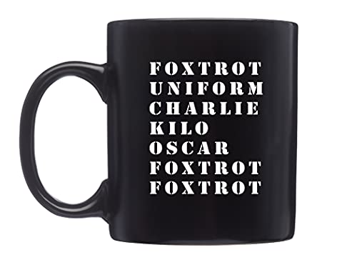 Lustige Kaffeetasse, Militär-Alphabet, Foxtrot Off Black Neuheit Tasse Tolle Geschenkidee für Militärveteran von Rogue River Tactical