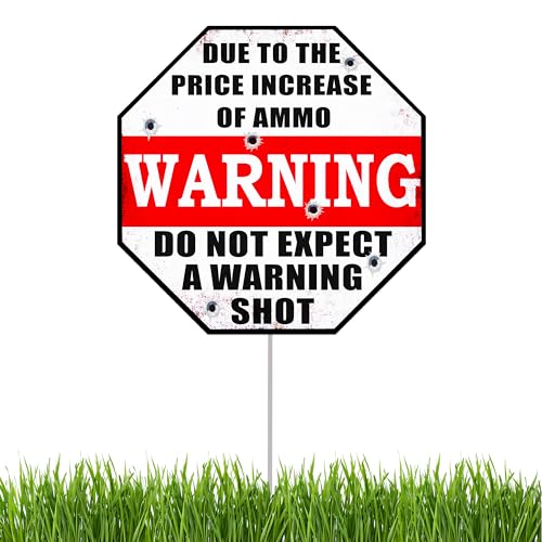 Lustiges Schild mit Aufschrift "Due To Price Warning Hof", für den Außenbereich, groß, 25,4 cm, mit Pfahl von Rogue River Tactical