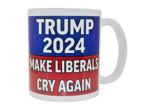 Rogue River Tactical Donald Trump Kaffeetasse Präsidentschaftswahl 2024 Neuheit Tasse Make Liberals Cry Again von Rogue River Tactical