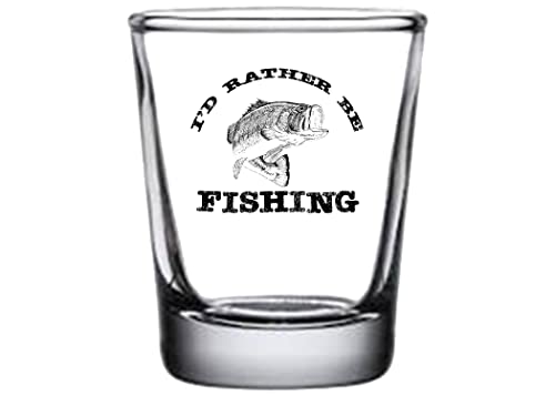 Rogue River Tactical Lustiges Schnapsglas mit Aufschrift "I'd Rather Be Fishing", Geschenk für Angler, Vater, Opa oder Bruder, Fische von Rogue River Tactical