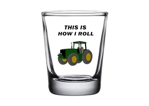 Rogue River Tactical Sarkastisches lustiges Schnapsglas mit Aufschrift "Farmer This Is How I Roll Traktor", Geschenkidee für Freunde, Kollegen oder Chef, 42,5 g von Rogue River Tactical