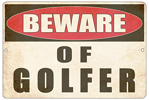Rogue River Tactical Witziges Golfball-Metallschild Wanddekoration Mann Cave Bar Warnung Vorsicht vor Golfer von Rogue River Tactical