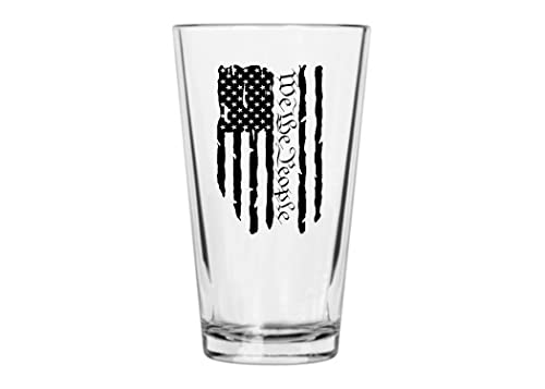 USA Constitution We The People Flag Patriotische Glas-Trinkbecher, 473 ml, Geschenk für jede patriotische amerikanische USA-Flagge von Rogue River Tactical