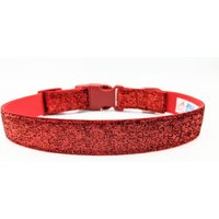 Rotes Glitzer-Hundehalsband/Glitzer Bling Hundehalsband Weihnachten Valentines America Vaterländisch von RogueCollars