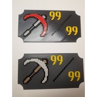 Oldschool Runescape Inspiriert Level 99 Bergbau Gedenken 3D Gedruckt Wand Hängen & Magnet von RoguePrintandDesign