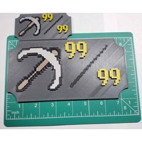 Oldschool Runescape Inspiriert Level 99 Mining Gedenken 3D Gedruckten Wandbehang & Magnet von RoguePrintandDesign