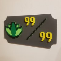 Oldschool Runescape Inspirierte Stufe 99 Herblore Gedenkfeier 3D Bedruckt Wand Hängend & Magnet von RoguePrintandDesign