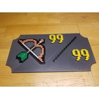 Oldschool Runescape Inspirierte Stufe 99 Ranged Commemoration 3D Gedruckte Wandkunst & Magnet von RoguePrintandDesign