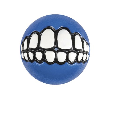 Rogz Hundespielzeug Grinz Ball, klein, 4,9 cm, Blau von Rogz