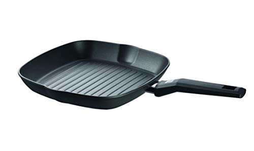 Rohe Germany Grillpfanne Henry aus Aluminium in der Farbe Schwarz, Maße: 28cm x 28cm, 215291-28 von Rohe